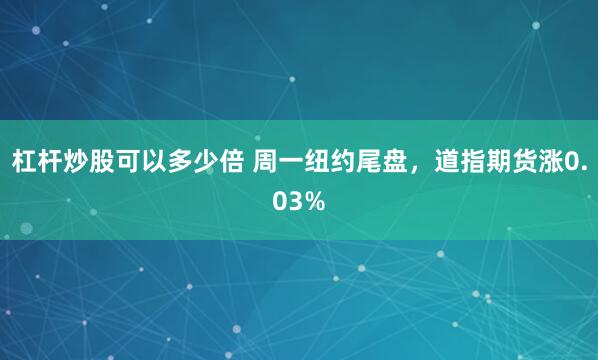 杠杆炒股可以多少倍 周一纽约尾盘，道指期货涨0.03%